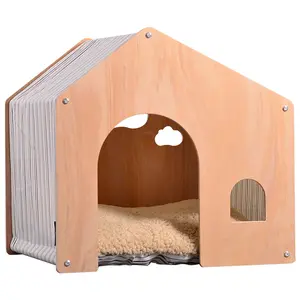 Luxury Eco-friendly Portable Cheap Multifunction Outdoor Large Pet Wooden Dogs House Bed