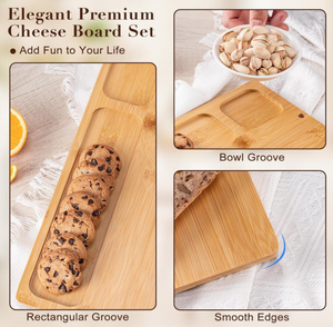 Planches à Charcuterie Professionnelles pour <span class=keywords><strong>la</strong></span> Maison et <span class=keywords><strong>la</strong></span> <span class=keywords><strong>Cuisine</strong></span> en Gros, Planches à Fromage en Bambou Multifonctionnelles et Durables de Haute Qualité avec Ensemble de Couteaux - Product Image 4