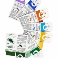 Boîte d'emballage de médicaments pliable double face avec impression personnalisée pour capsules de vitamines, emballage de luxe pour pilules