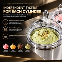Machine à gelato verticale à refroidissement par air avec contrôle de la production en surplus, congélateur commercial à agitation continu, machine à glace dure professionnelle