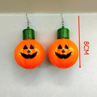 Halloween LED allumer citrouille boucles d'oreilles collier décorations Festival fête vacances grand événement fournitures jouets cadeau