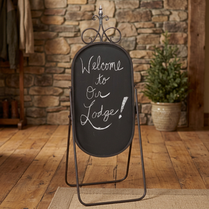 Chaman India Iron Vintage Two Sided Chalkboard Menu <b>Board</b> with Metal Stand - Product Image 2