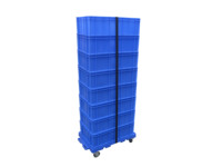 Chariot de manutention en plastique empilable et durable de fabrication chinoise, 610*410*145mm, pour le stockage logistique et le transport de caisses
