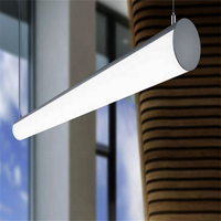 Perfil LED Redondo de Aluminio con Cubierta Difusora para Lámpara de Techo, Montaje Suspendido, Diámetro Circular de 60 mm