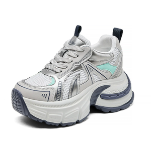Sneakers <span class=keywords><strong>con</strong></span> <span class=keywords><strong>zeppa</strong></span> UP-2474J da donna che aumentano di altezza 8cm Casual <span class=keywords><strong>con</strong></span> lacci da passeggio <span class=keywords><strong>scarpe</strong></span> sportive traspiranti - Product Image 1