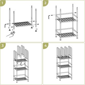 SENYU Modern 3 Tier Metal Bathroom Storage Rack with Towel <b>Dividers</b> and <b>Shelves</b> for Organized Laundry and Bath Essentials - Product Image 6