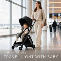 Poussette légère pour bébé, chariot pliable en aluminium, 15 kg, transport en avion, poussette de luxe pour bébé pour les voyages