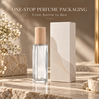 Flacon pulvérisateur de parfum en verre avec bouchon en bois, atomiseur portable rechargeable à brume fine, flacon vide pour échantillons 10ml 20ml 30ml