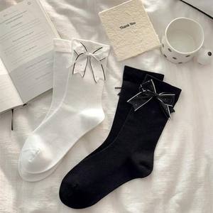 ถุงเท้าผ้าฝ้ายกันการเกิดรอยขาดสำหรับผู้หญิงถุงเท้าเกาะกลางมีโบว์แบบบางน่ารักสำหรับผู้หญิงสำหรับฤดูใบไม้ผลิและฤดูร้อน - Product Image 3