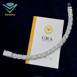 กำไลข้อมือเทนนิสทรงกลมเจียระไนแบบบริลเลียนท์ ชุบทอง 18K ประดับเพชรโมอิสซาไนต์ VVS พร้อมใบรับรอง GRA สไตล์ฮิปฮอป - Product Image 4