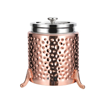 Soupière de luxe en acier inoxydable martelé doré AIRUISI 11L pour hôtels, restaurants, buffets et traiteurs (Conteneur de stockage alimentaire)