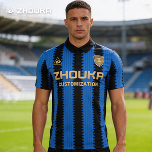 Camiseta de Polo de Fútbol Retro Personalizada al por Mayor, Sublimación, Poliéster Transpirable, Uniforme Deportivo para Clubes de Fútbol - Product Image 1