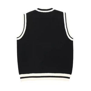 Custom LOGO <strong>Men's</strong> Jacquard Knit Sweater Waistcoats Pullover Knitwear <strong>v</strong> <strong>Neck</strong> <strong>Sleeveless</strong> Knitted Sweater School Vest for <strong>Men</strong> - Product Image 3