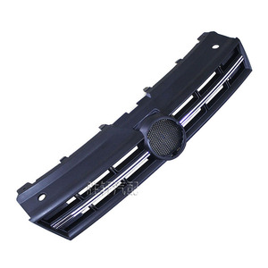 Volkswagen Polo Front Grille Cover 2011-2013 ABS <b>Plastic</b> Bumper Upper Grille With Bright <b>Strip</b> - Product Image 2