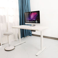 Bureau d'ordinateur moderne en métal avec panneau extensible pour bureau de villa