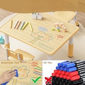 <span class=keywords><strong>Table</strong></span> et chaises <span class=keywords><strong>multi</strong></span>-<span class=keywords><strong>activités</strong></span> pour enfants de 2 à 8 ans, <span class=keywords><strong>table</strong></span> pour tout-petits, hauteur réglable, bureau pour tout-petits, 31,5 po de longueur x 23,6 po de largeur et ensemble de chaises - Product Image 2