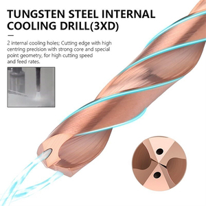 Mũi khoan xoắn cacbua rắn 3D, cán 3mm, làm mát bên trong, 2 cạnh, khoan đa năng cho kim loại, dùng để khoan lỗ - Product Image 4