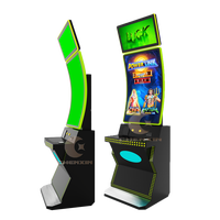 Écran tactile vertical de 43 pouces en forme de courbe Power Link Skill Game Cabinet avec barre lumineuse LED Machine de jeu