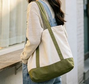 Custom Logo Embroidery <b>Reusable</b> Eco-Friendly Canvas Cotton Shopping Tote <b>Bag</b> for Women Gift - Product Image 2