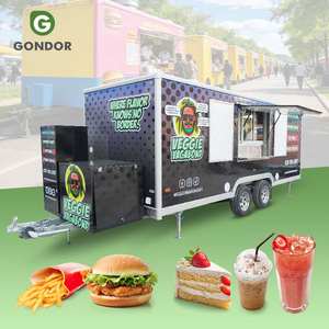 Camion de restauration de nourriture, camion de restauration de hamburgers, remorque fermée, cuisine complète, construction en fibre de verre, multifonctionnel pour bonbons, chips, 14 pieds-20 pieds - Product Image 1