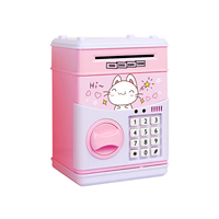 Cute Cartoon Gatto ATM Risparmio Piggy Banche Giocattolo per il Denaro Reale Risparmia Auto di Scorrimento Contante Sicuro Contenitore di Regali per I Bambini