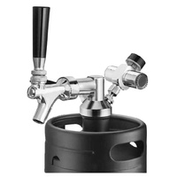 Accessoires pour la fabrication de bière à domicile, bar à vin, outil de brassage, Corneliu en acier inoxydable noir, mini fût à bière, growler portable, bouteille de bière