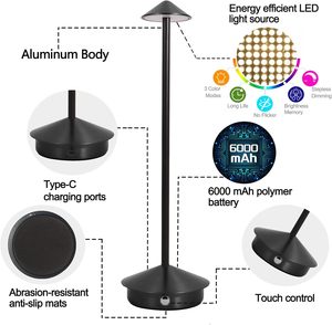 Lámpara de Mesa Moderna para Restaurante u Hotel, con Carga Inalámbrica, Iluminación Decorativa LED - Product Image 2