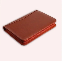 A5 PU cuir fermeture éclair portefeuille couverture rigide Document organisateur de fichiers avec 60 pages intérieures à feuilles mobiles taille B5