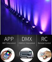 2 x 12 Lumières / Ensemble Projecteur LED Par sans fil à batterie pour extérieur IP65 120W RGBWAUV Éclairage d'événement DJ Contrôle DMX512