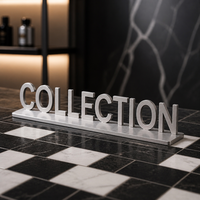 Support de logo de bureau personnalisé en métal, argent satiné, alliage électroplaqué 3D, pour bureau d'entreprise, moderne, minimaliste, haute qualité, IP65