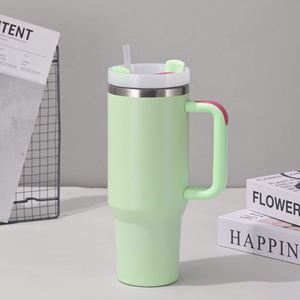 Wholesale Custom Eco-Friendly Food Grade <b>Double</b> <b>Wall</b> Stainless Steel 40oz Beer Tumbler Mugs with Handle American Style Camping - Product Image 2