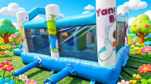 บ้านลมเป่าลมลายการ์ตูนสัตว์ ทำจาก PVC พร้อมสไลเดอร์ ติดตั้งง่าย รองรับได้ 13 คน พร้อมเครื่องเป่าลมขนาดใหญ่ สำหรับใช้งานเชิงพาณิชย์ พร้อมชุดซ่อม - Product Image 2