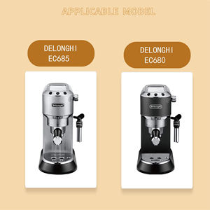 El mejor portafiltro sin fondo de acero inoxidable de 51mm, cestas de filtro de café, pieza de repuesto para máquina de café <span class=keywords><strong>Delonghi</strong></span> serie 680 - Product Image 3
