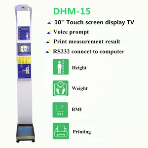 coin operated bmi digital weight machine ultrasonic height weight scale with 10inch touch screen