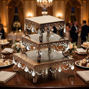 Copper Metal & Beaded Wedding Cake Stand Party Decoration Chaman India Model 12465 - Product Image 3