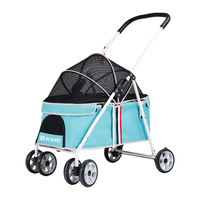 Système de transport extérieur de luxe à 4 roues pour grands animaux, remorque pliable en tissu Oxford, chariot de transport pour animaux, poussette pour l'extérieur