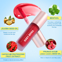 Brillo Labial Vegano con Etiqueta Personalizada, Hidratante, 6 Tonos, con Sensación Refrescante de Mentol, Suave, Voluminizador e Hidratante