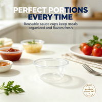 Gobelets à sauce miniatures en forme de U de 30 ml, gobelets à portion individuelle, gobelets jetables et pratiques pour les plats à emporter, les restaurants de restauration rapide