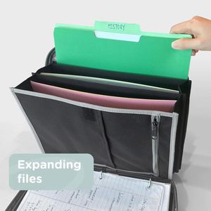 Échantillon gratuit, classeur à fermeture éclair tendance BSCI avec plusieurs poches, capacité de 380 feuilles, utilisation pour l'école, classeur à fermeture éclair - Product Image 2