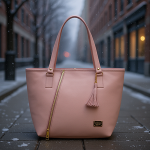 Bolso Tote para Mujer Fana Cayetana, Color Rosa Pétalo, Modelo M3847, Material PU, Portátil para Invierno, con Decoración de Borlas - Product Image 2