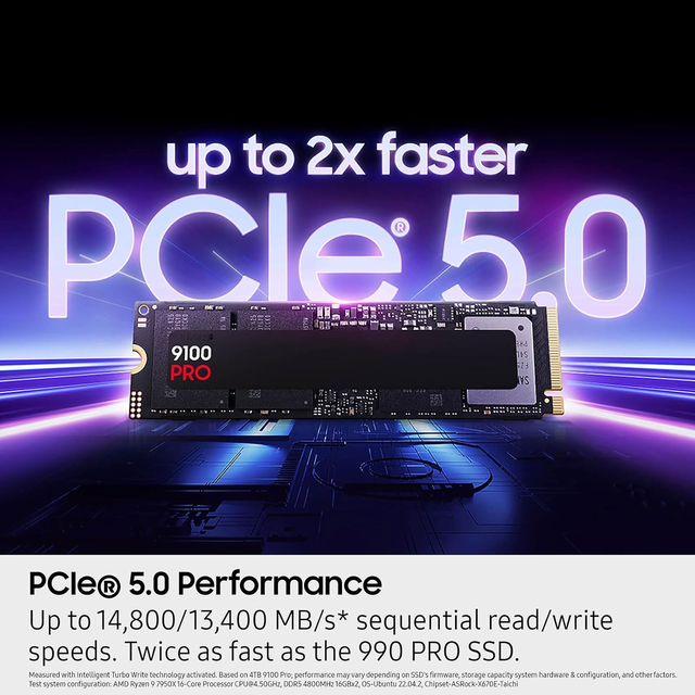 For 9100 PRO 2TB PCIe 5.0 NVMe M.2 Internal SSD for Laptop MZ VAP2T0B AM
