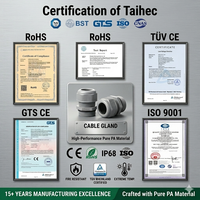 Usine Taihec – Gamme complète de presse-étoupes pour câbles, y compris les presse-étoupes de blocage pour câbles USB Type C (2 types) et les presse-étoupes pour câbles de 3/8 pouces