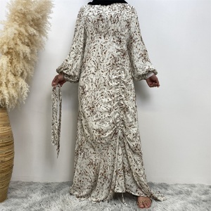 6669 #   Último Diseño de Vestido Musulmán para Niñas, Abaya de Chifón Floral, Vestido Musulmán para Mujer, Vestidos de Noche de Manga Larga para Ramadán en Dubái - Product Image 5