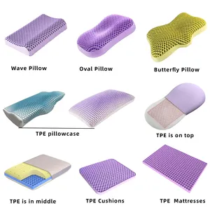 Good Quality Durable Food Grade 3D Wave Shaped Foam Breath Pillow Cool Gel Washable TPE Sleeping Pillow