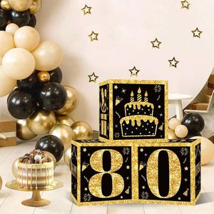 กล่องกระดาษแข็งสีสันสดใสสำหรับงานปาร์ตี้รูปทรงสี่เหลี่ยมพร้อมลูกโป่งวันเกิดอายุของตกแต่งธีม - Product Image 1