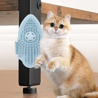 Brosse auto-nettoyante en silicone pour chat 2-en-1, peigne grattoir pour animaux de compagnie, accessoire de toilettage pour animaux, brosse anti-chute, grattoir d'angle pour chat