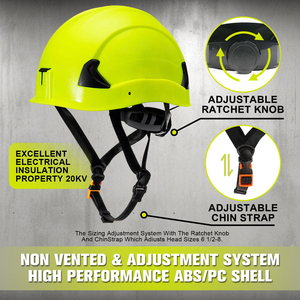 Casque de sécurité électrique HIGHVIZ ABS Type II Classe E, anti-choc, <span class=keywords><strong>suspension</strong></span> à 4 points en <span class=keywords><strong>tissu</strong></span>, visière transparente/noire, EN 397 - Product Image 3