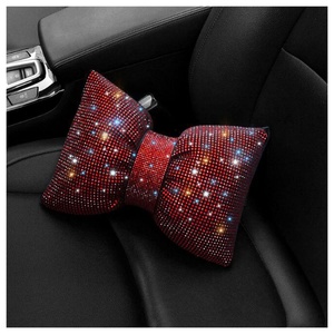 Reposacabezas para Asiento de Coche con Lazo de Mariposa, Reposacabezas con Diamantes de Agua Brillante, Almohada Lumbar Interior para Coche, Venta al por Mayor - Product Image 2