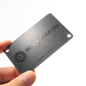 Cartes de visite personnalisées en métal noir mat en acier inoxydable bon marché avec logo gravé - Product Image 4