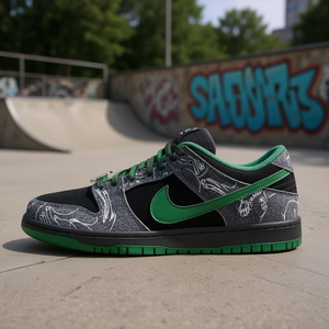 For SB Dunk Low Print Skateboarding Shoes <b>Canvas</b> Mesh Lace up <b>Round</b> Toe EVA Midsole Rubber Outsole Spring Casual - Product Image 2